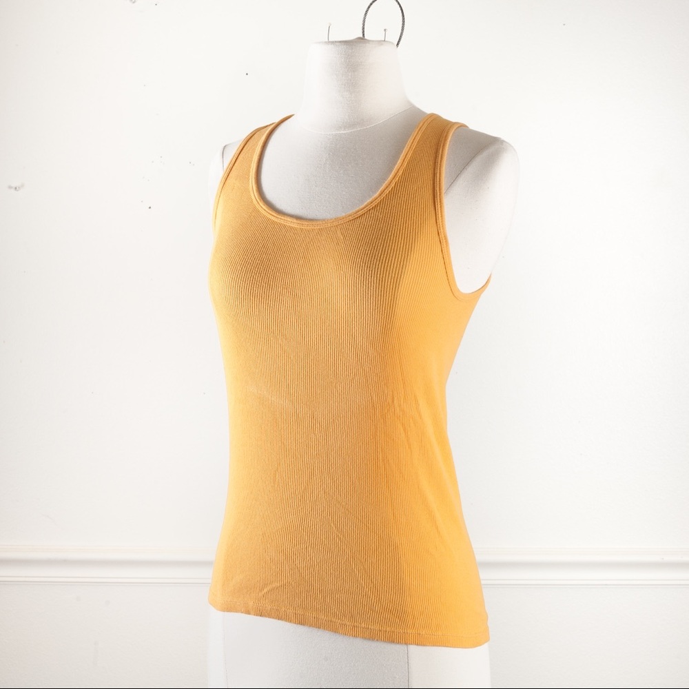 J Crew ribbed knit Fitted tank top Yellow Orange